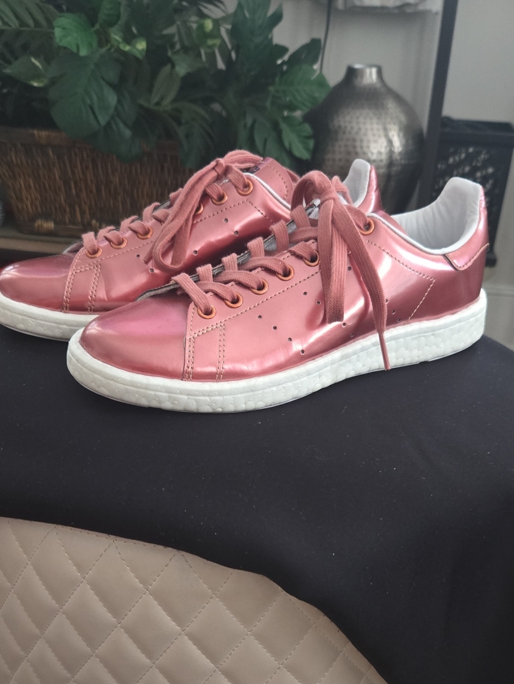 Adidas| Stans Smith Metallic Pink Women's Low-Top Sneakers Sz8
